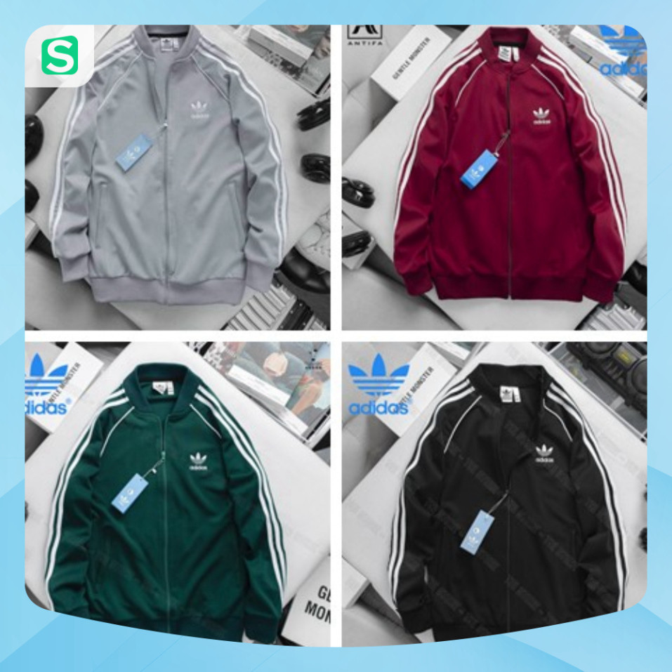 Xả Áo Khoác Adidas Nam Nữ Chất Umi Co Giãn Không Xù - Áo Bomber Adidas 3 Sọc Thể Thao Cao Cấp - Coca