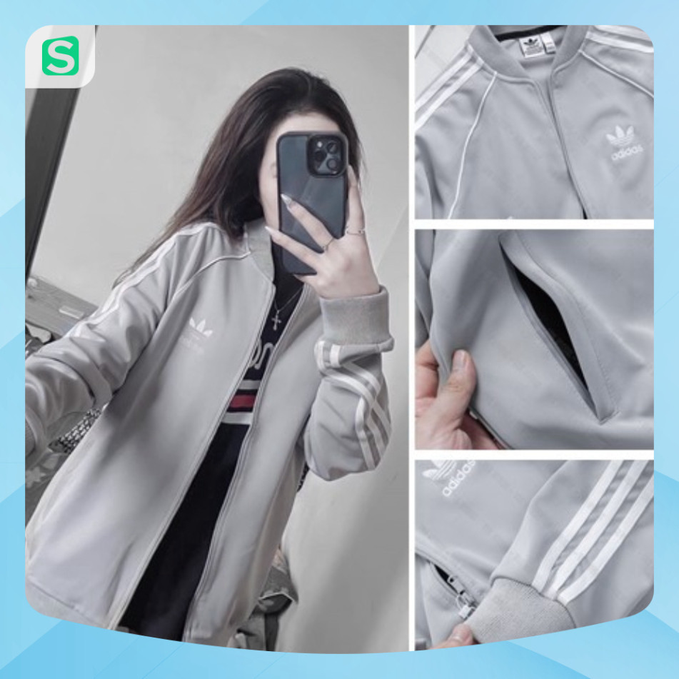 Xả 🔥Xả Hàng🔥 Áo khoác adidas 2 lớp thể thao nam nữ thêu chữ , ADD 3 sọc chất co dãn tốt thời trang - Coca Shop