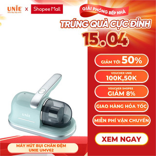 Máy hút bụi chăn đệm UNIE UMV62, công suất 350w siêu mạnh Hút đa năng trên mọi bề mặt, Đèn UV diệt vi khuẩn, bh 12 tháng