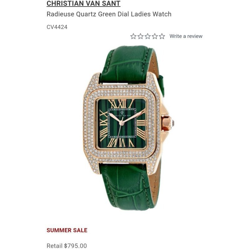 [Chính Hãng 100%] Đồng Hồ Nữ Christian van sant CV4424 (4424) Máy Pin. Kính Cứng Size 38 mm dây da f