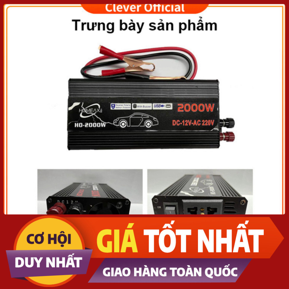 Kích điện 12v 220v sin chuẩn 2000w,bộ thay đổi điện 12v sang 220v,chuyển nguồn 12v ra 220v 2000w,inv