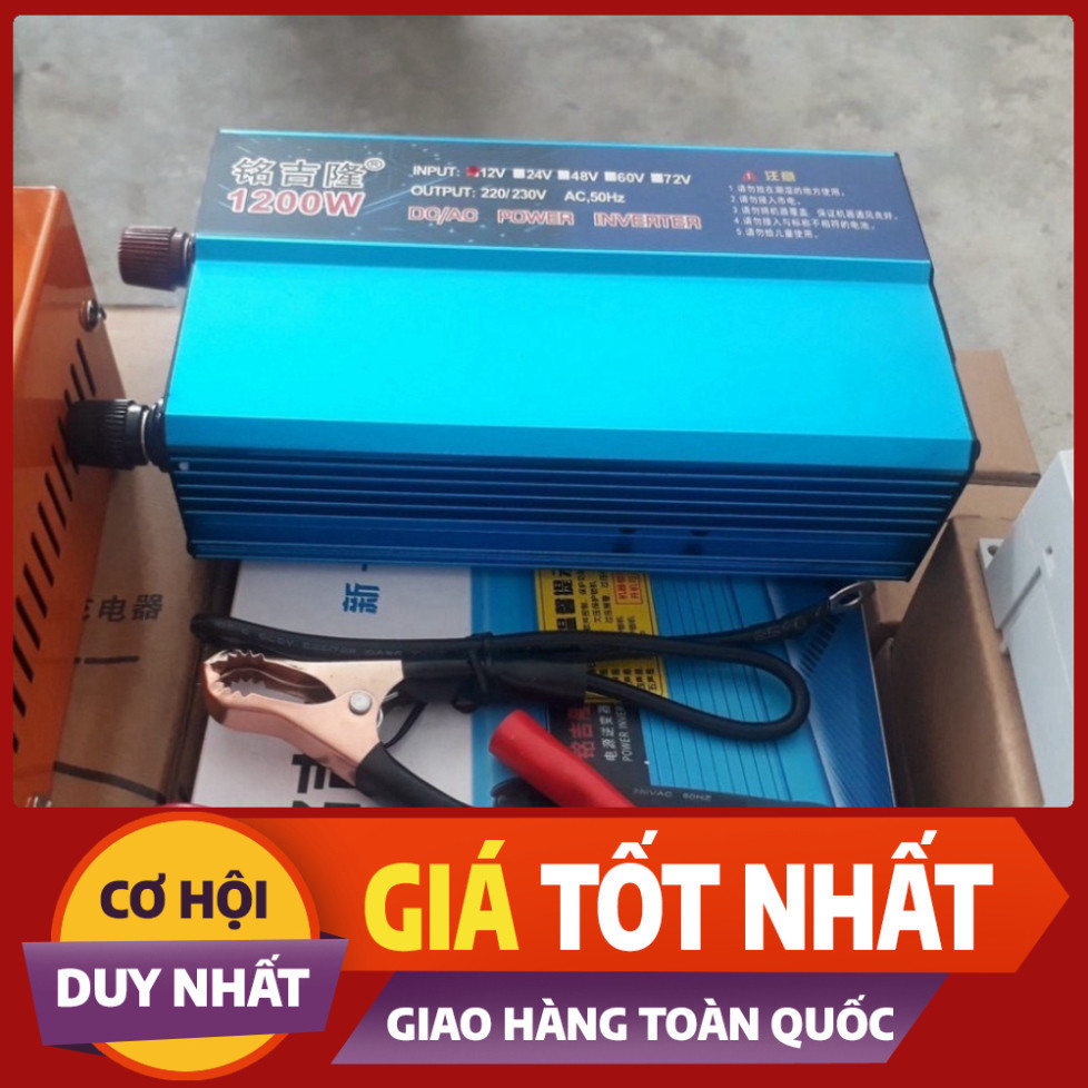 Bộ kích điện 12V lên 220V 1200W - 1200w Inverter 12V Sin Chuẩn Bảo Hành hai năm [MeTro]