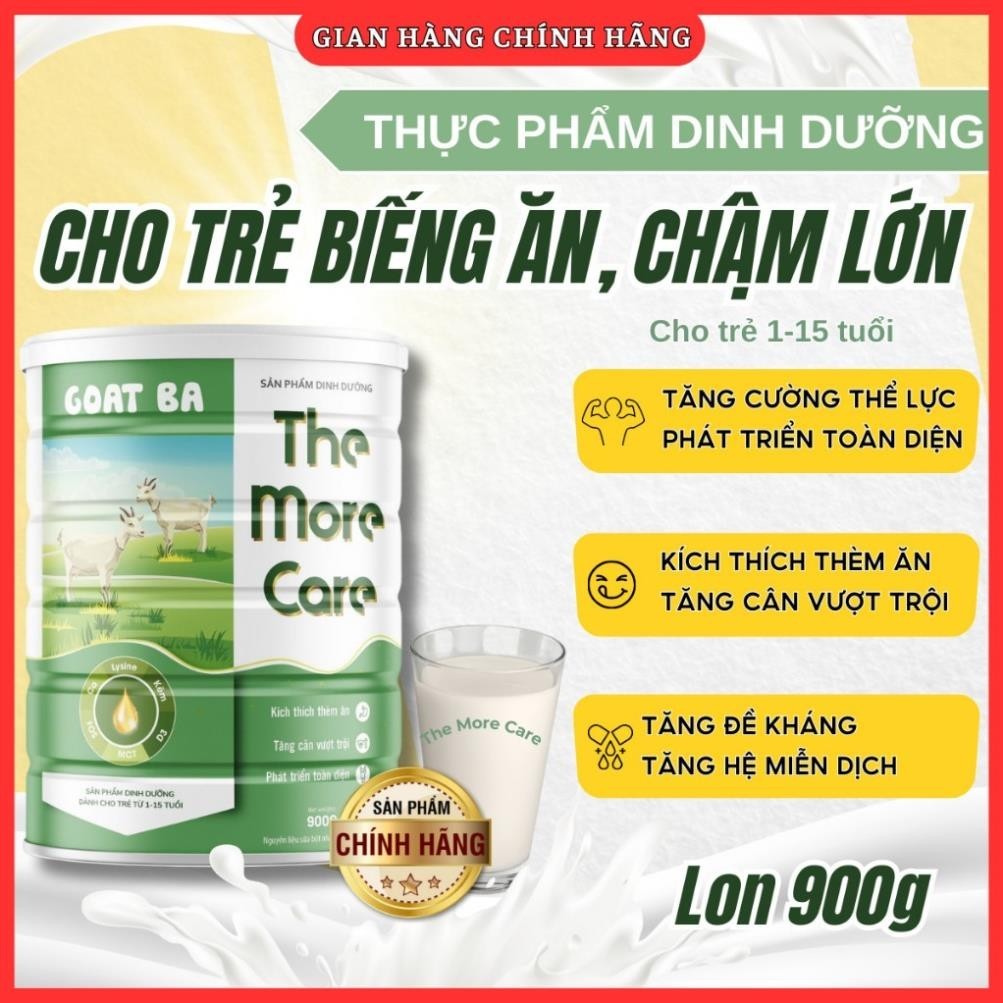 SỮA DÊ TĂNG CÂN TỐT, AN TOÀN, cải thiện biếng ăn, Sữa The More Care Goat Ba 900g cho bé dưới 16 tuổi,tiêu hoá tốt cho bé