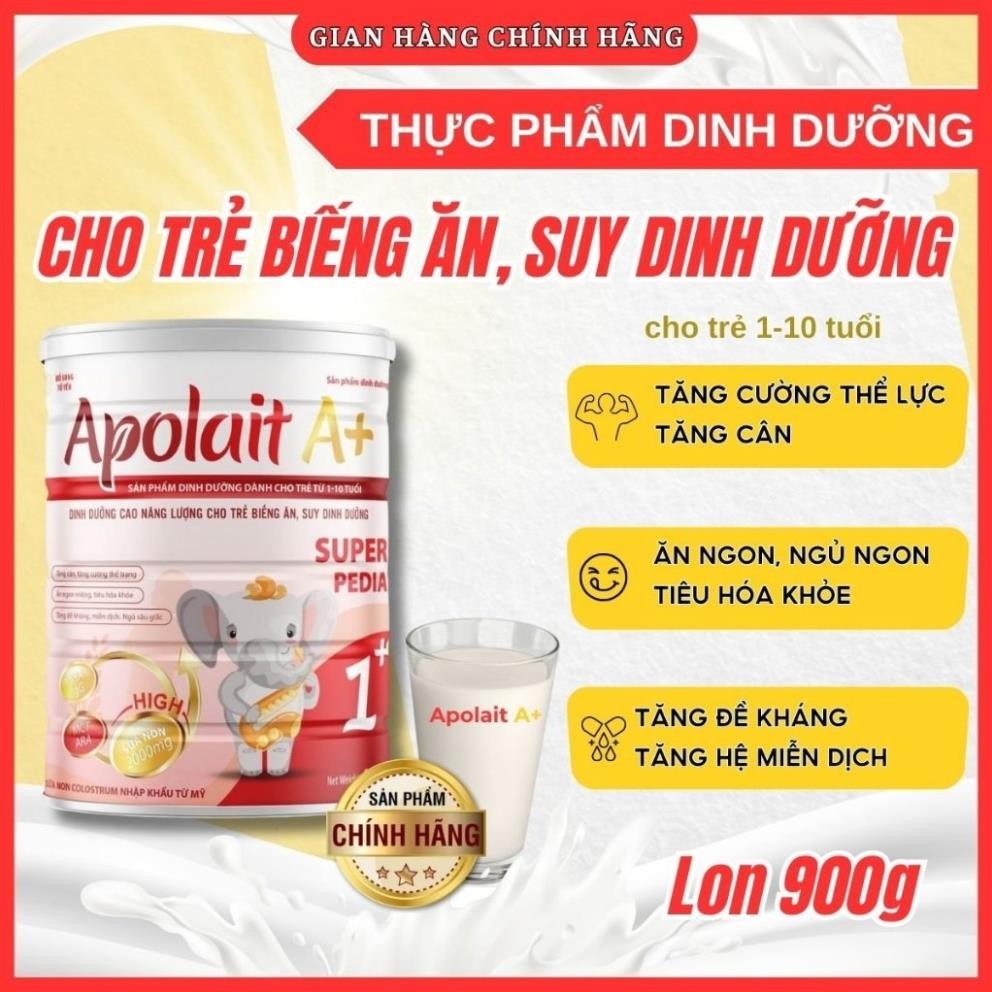 SỮA TĂNG CÂN NHANH - TỐT - AN TOÀN cho bé biếng ăn, suy dinh dưỡng Apolait Super Pedia 900g cho bé dưới 11 tuổi