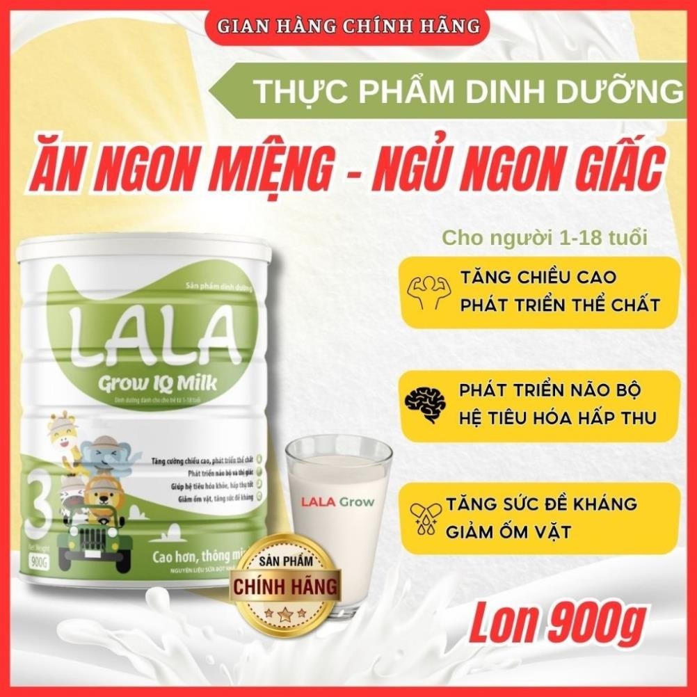 SỮA TĂNG CHIỀU CAO NHANH,TĂNG CHIỀU CAO TỐT, LALA Grow IQ 900g cho bé dưới 19 tuổi, Sữa phát triển c