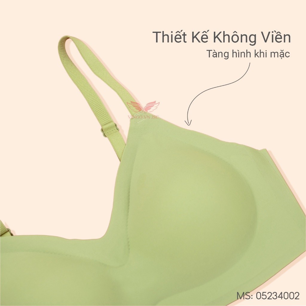 Áo lót nữ đúc su trơn không gọng đệm mỏng VINGO bản lưng to thon gọn vóc dáng 4002 VNGO