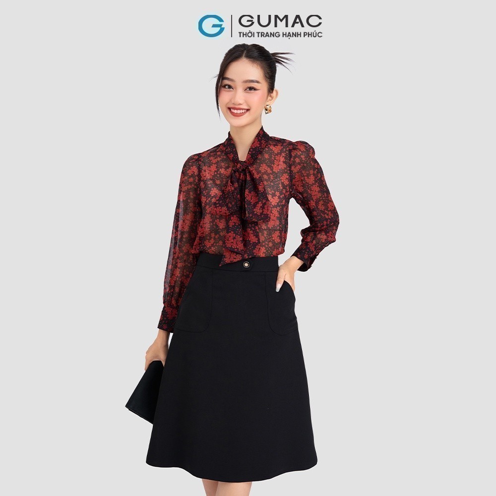 Chân váy chữ A túi đắp GUMAC VD03014