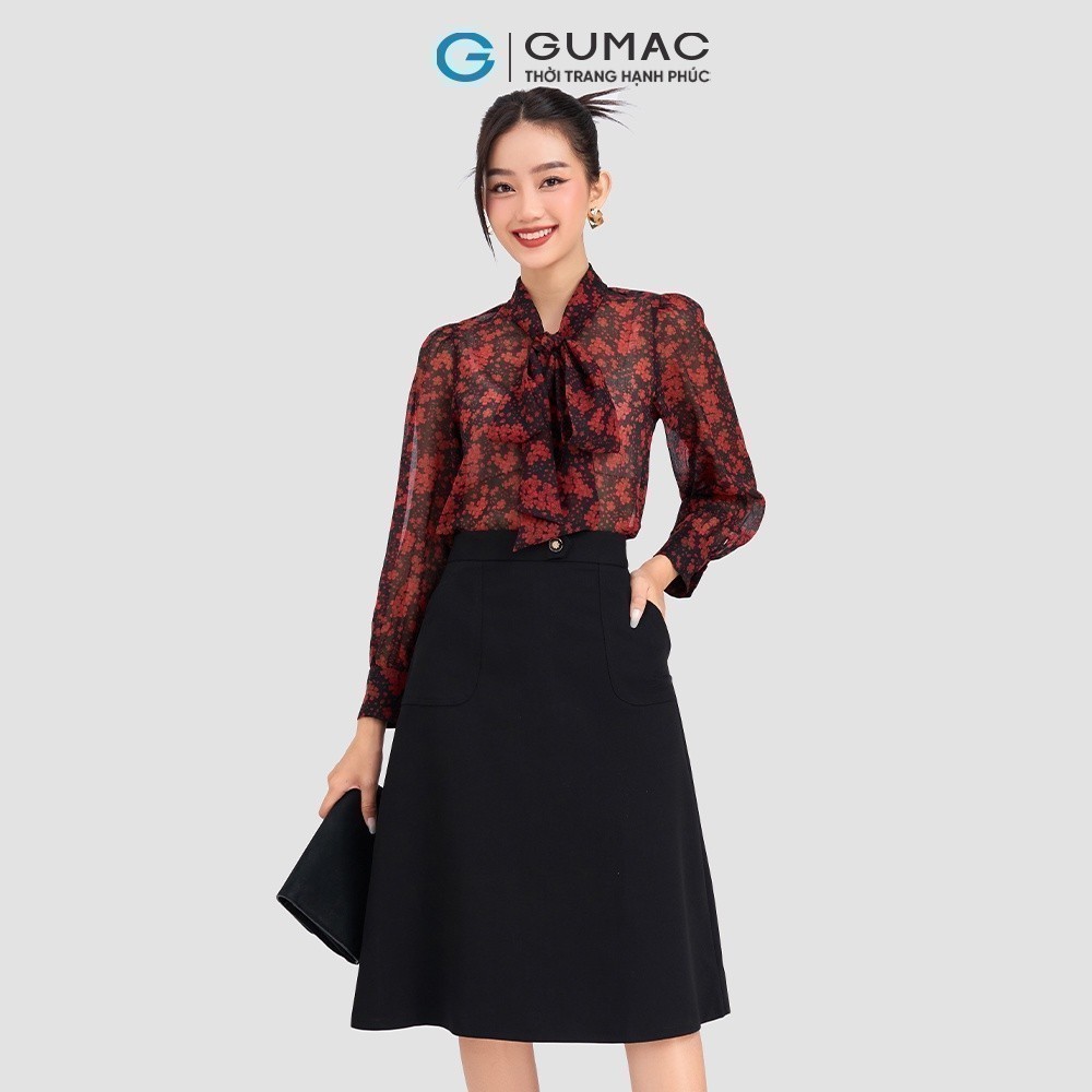 Chân váy chữ A túi đắp GUMAC VD03014