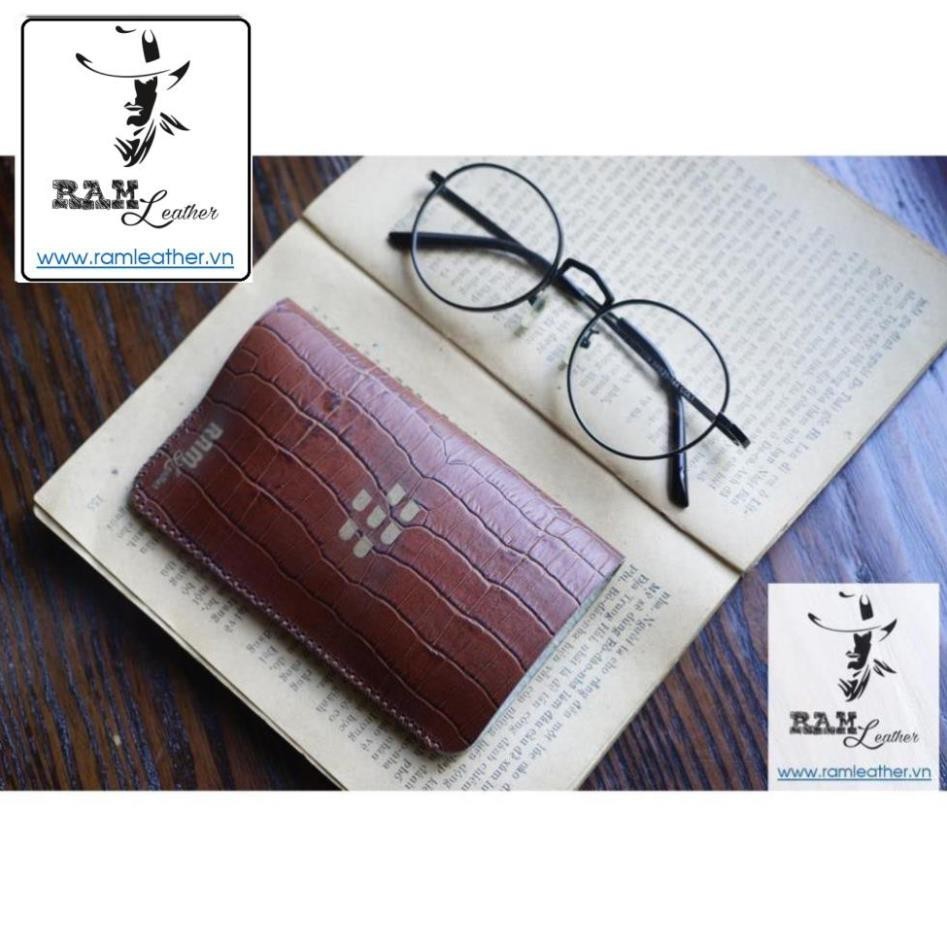 (Made in VietNam) Bao da BB Q20 da bò vân cá sấu-chính hãng R A M leather