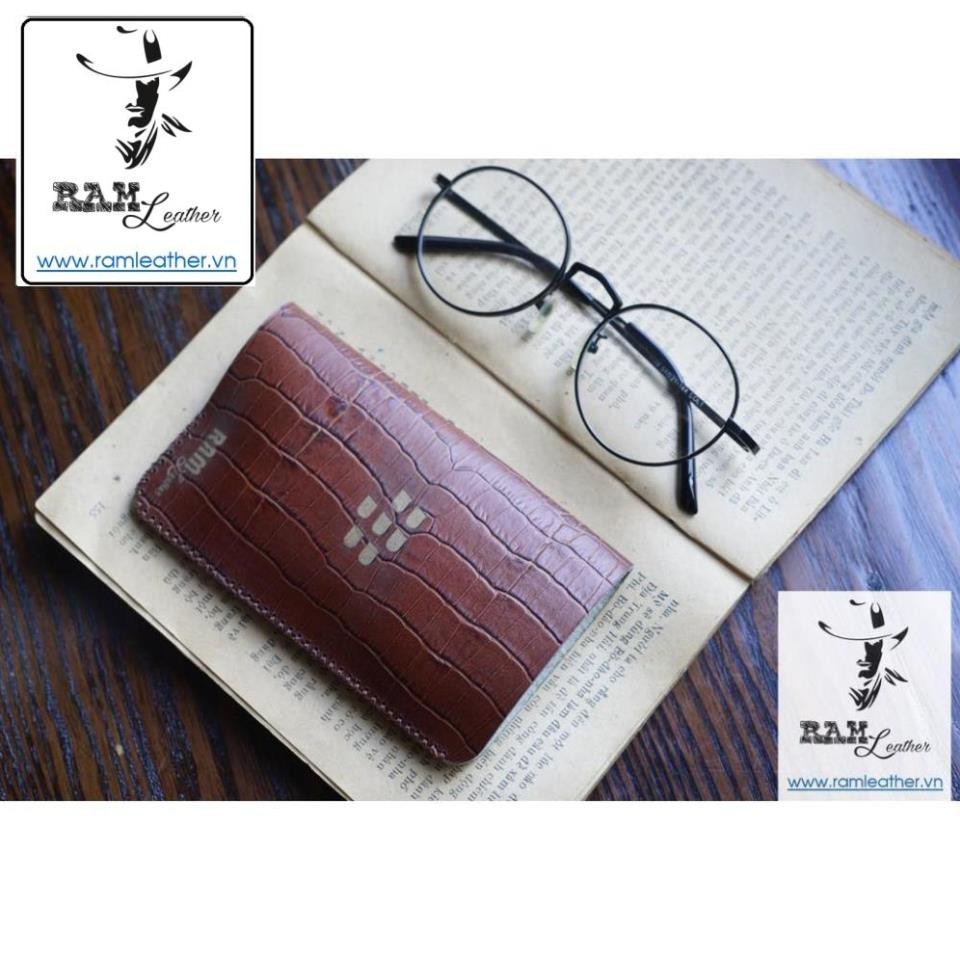 (Tự hào hàng Việt) Bao da BB Q20 da bò vân cá sấu-chính hãng R A M leather