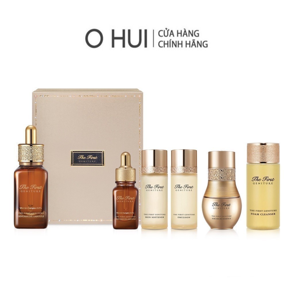 [Limited Edition] Bộ tinh chất siêu Vitamin chống oxy hóa 7 món OHUI The First Genummune Ampoule Special Set 105ml