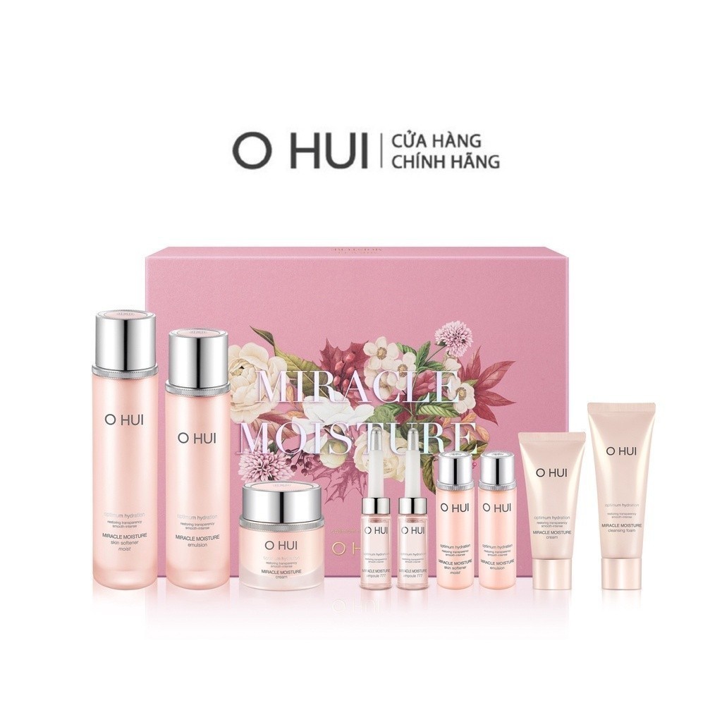 Bộ dưỡng ẩm 10 món OHUI Miracle Moisture 10pcs Set 431ml