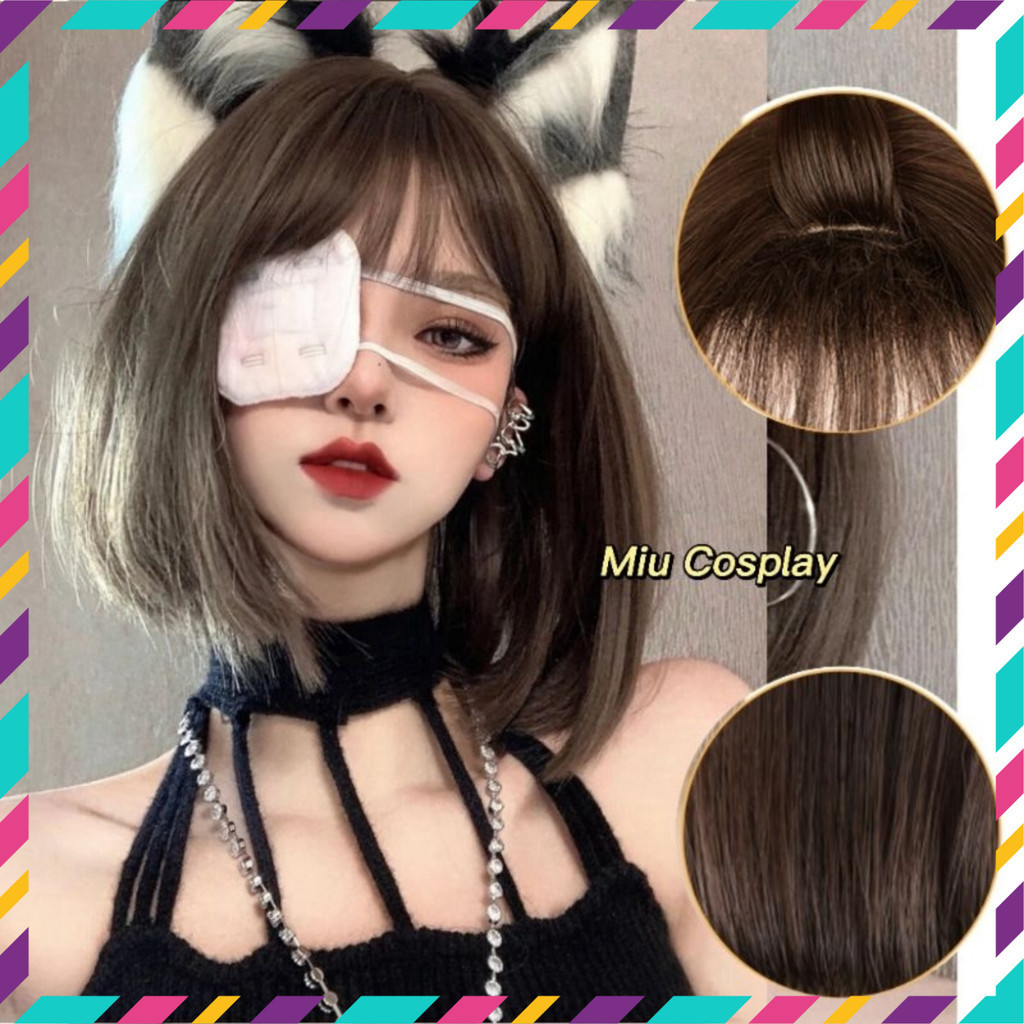 [Miu Cosplay] Tóc giả nguyên đầu cao cấp, sợi không bóng [Sẵn] Wig teen/lolita/cosplay D3050 - nguyên đầu cúp ngắn [Miu