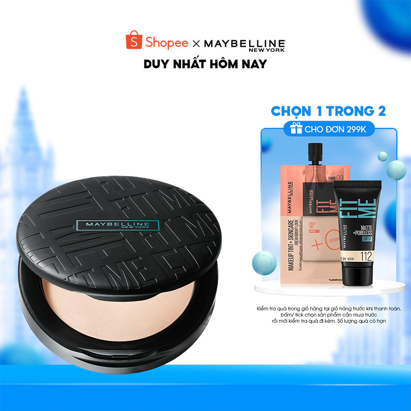 Phấn Phủ Kiềm Dầu Mịn Lì 16H, Che Phủ, Chống Nắng SPF32 PA+++ Maybelline New York Fit Me Compact 6g