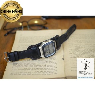 DÂY CASIO AE1200 DA BÒ ĐEN KIỂU ĐỨC - R.A.M BUNDSTRAP B1 BLACK .