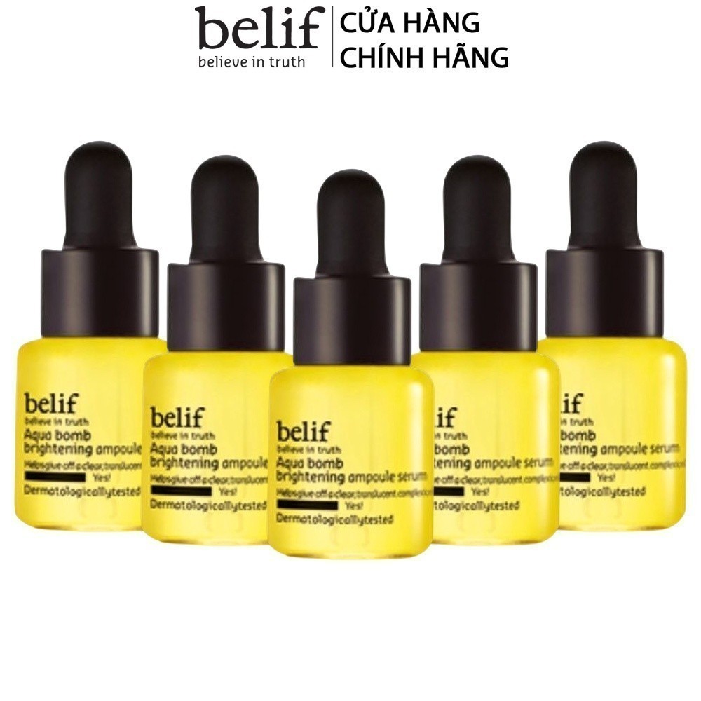 [HB Gift] Combo Tinh chất dưỡng trắng da chống oxi hóa Belif Aqua Bomb Brightening Ampoule Serum 6ml/chai