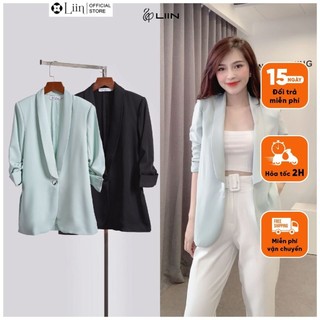 Áo vest ( loại mới không xẻ tà) nữ tay nhún công sở thanh lịch LINBI V5315