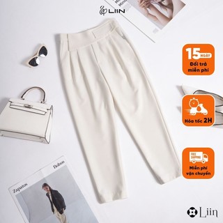 LIIN - Quần baggy nữ công sở trắng mix túi cạp LINBI Q3679