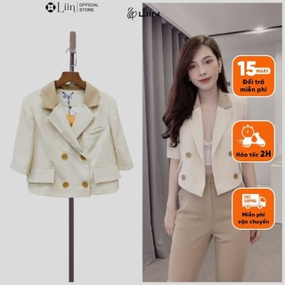 Liin - áo vest nữ be dáng ngắn croptop sang trọng linbi v5355
