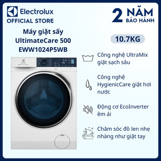 Máy giặt sấy Electrolux 10/7kg UltimateCare 500-EWW1024P5WB - Giặt sạch sâu, không cặn
