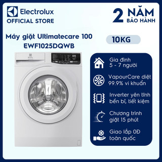  Máy giặt Electrolux cửa ngang 10kg UltimateCare 100 - Trắng - EWF1025DQWB