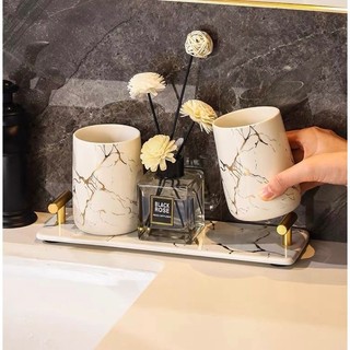 (Có sẵn ) Bộ khay cốc đánh răng,lọ hoa cao cấp