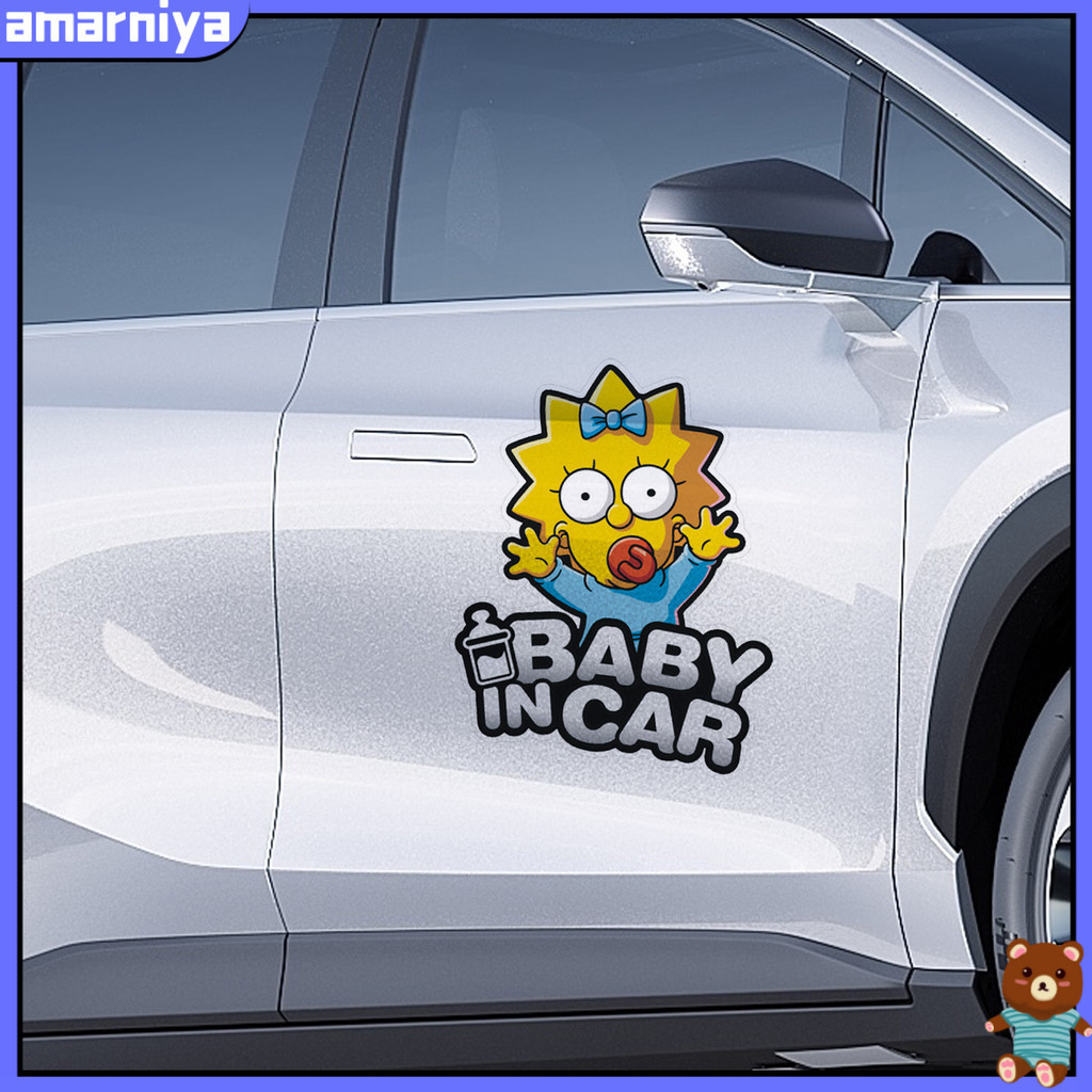 (Shop Amart) Miếng Dán Phản Quang Họa Tiết Hoạt Hình baby in car Chống Nước Thân Thiện Với Môi Trườn