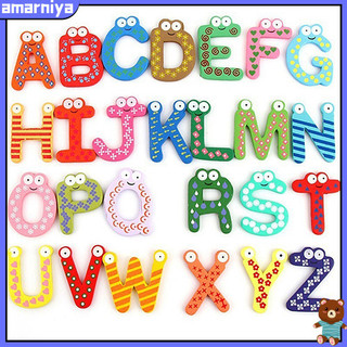 Cam♥26 Bảng Chữ Cái Từ Chữ A-Z Nam Châm Tủ Lạnh Bằng Gỗ Đồ Chơi Giáo Dục Cho Bé