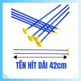 Combo 10 Cây Tên Nhựa Dài 42cm/52cm Có Đầu Hít Cao Su Dẻo Dùng Cho Đồ Chơi Bắn Cung Của Trẻ Em