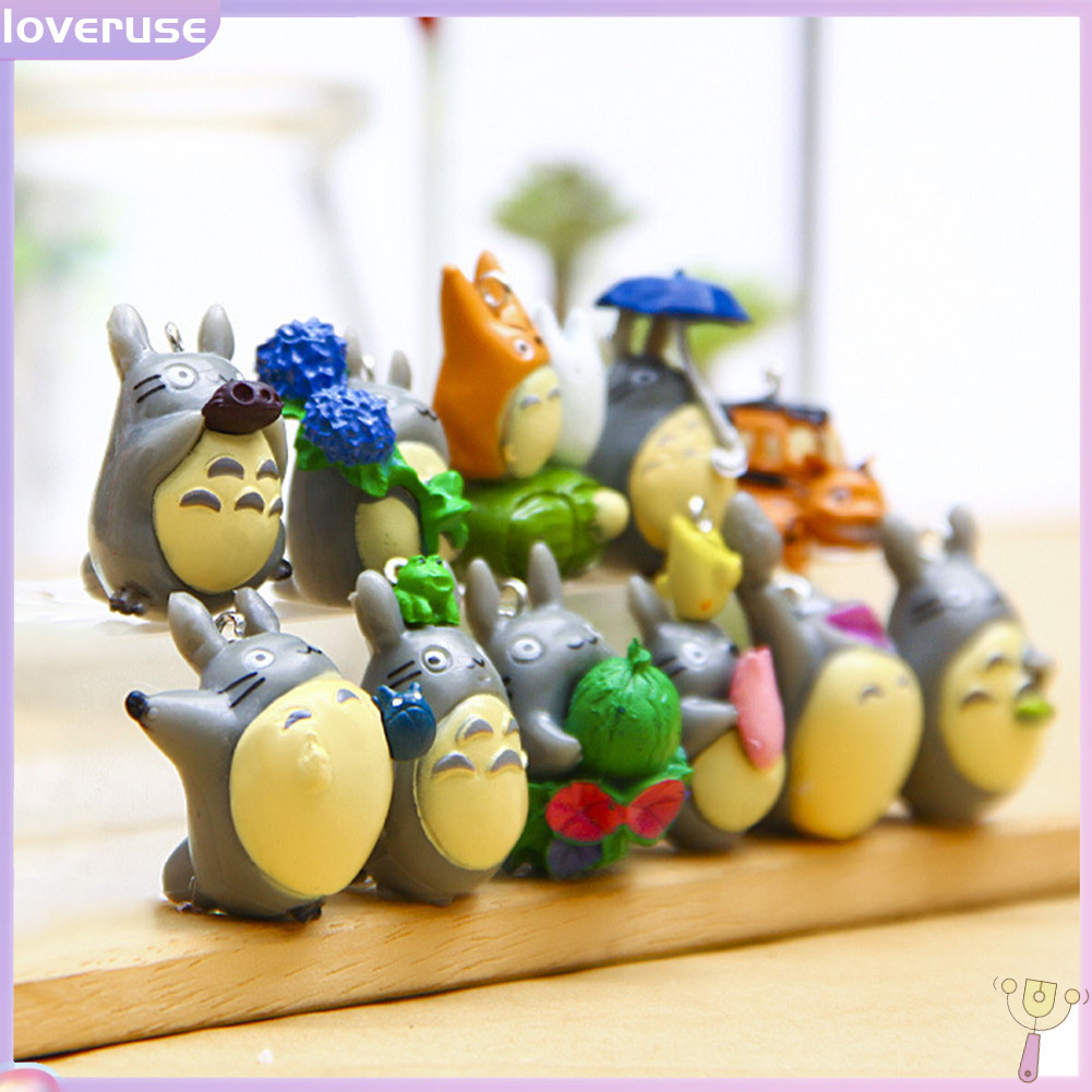 Set 12 mô hình đồ chơi thiết kế Totoro hoạt hình mini dành cho trang trí