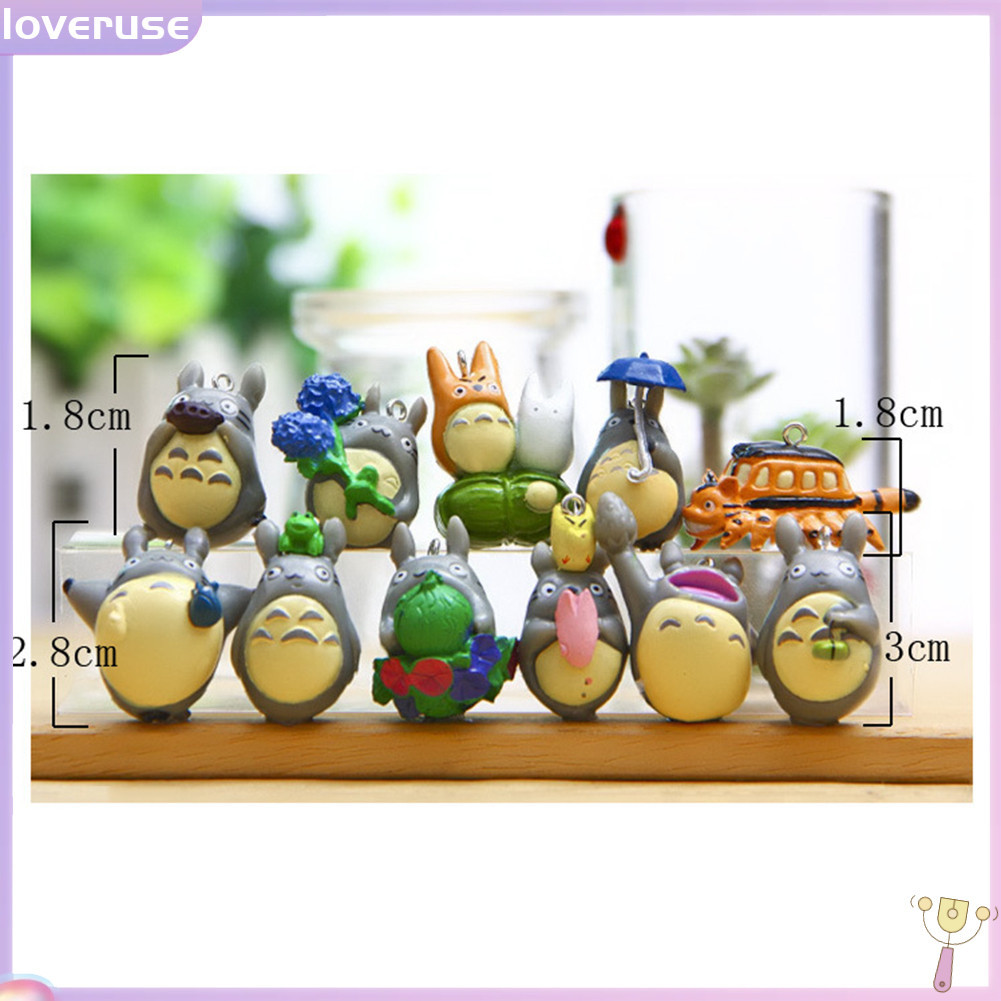Set 12 mô hình đồ chơi thiết kế Totoro hoạt hình mini dành cho trang trí