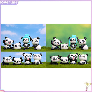 Set 8 tượng gấu trúc nhỏ dễ thương dùng trang trí tiểu cảnh