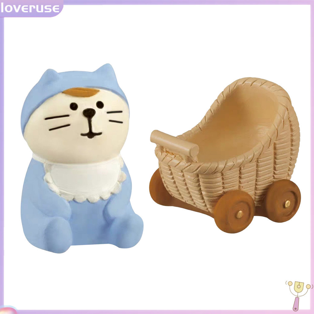 Mô hình mèo Zakka mini bằng nhựa resin trang trí tiệc cưới