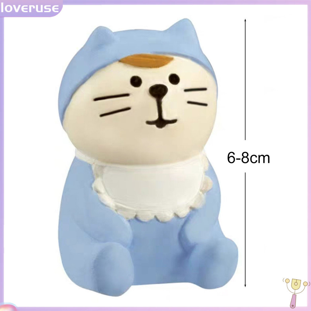 Mô hình mèo Zakka mini bằng nhựa resin trang trí tiệc cưới