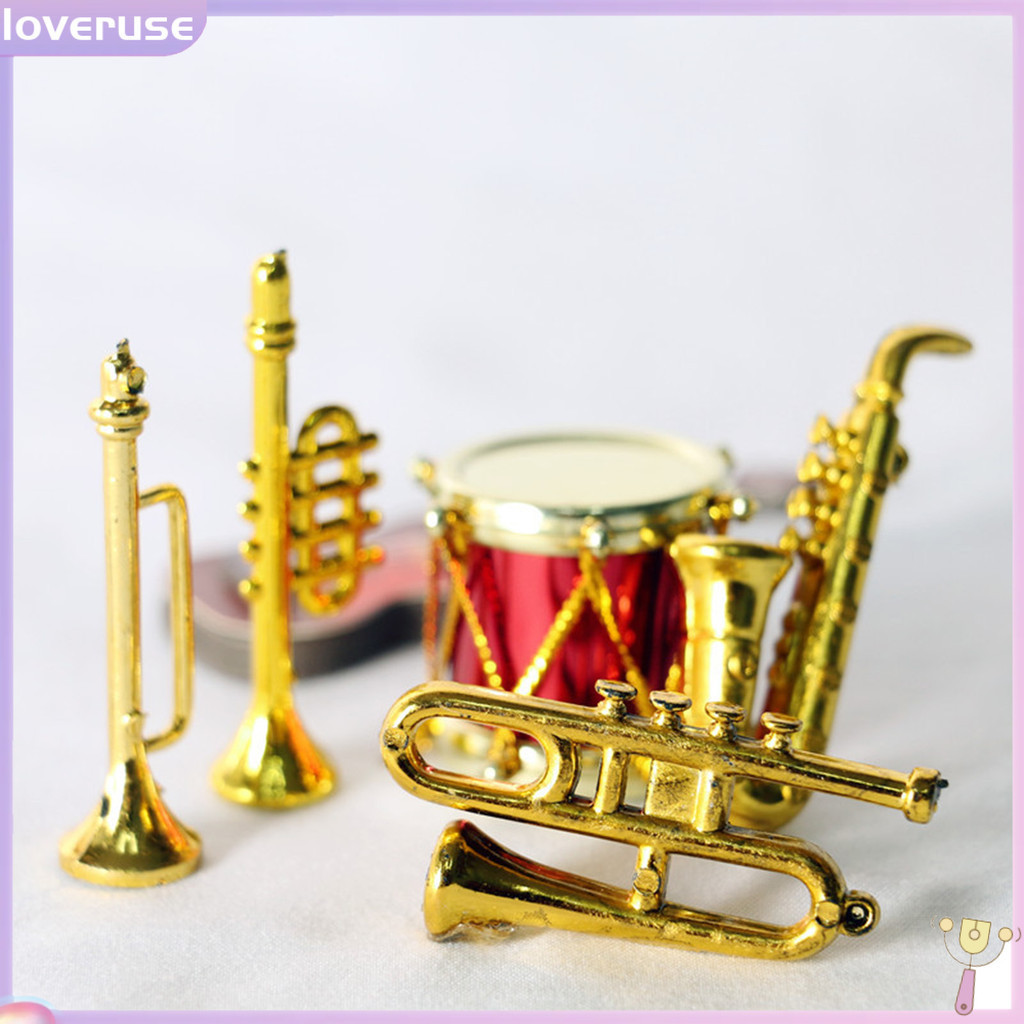 / Lo / Mini Nhạc Cụ Mô Phỏng Cảnh Phụ Kiện Trống Nhựa Ống Nhạc Saxophone Đồ Chơi Mô Hình Cho Nhà Búp Bê