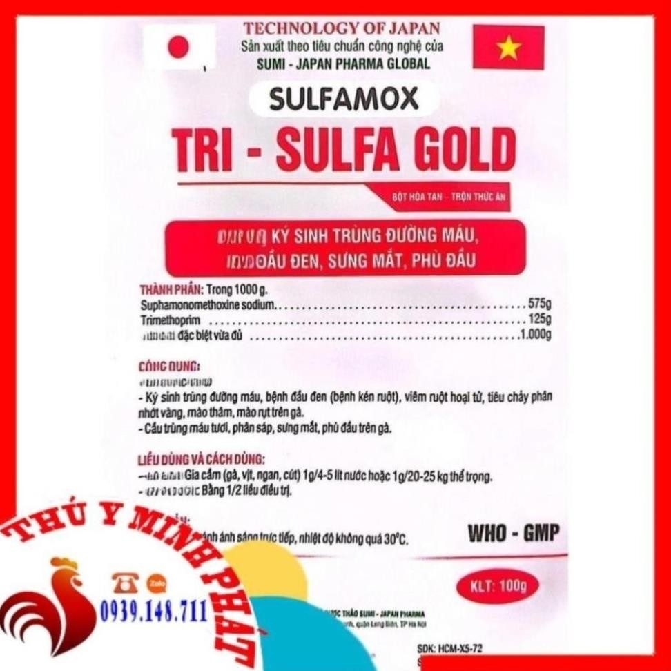 Tri - SulFa - Gold - Sumi (100g) sinh trùng đường máu - đầu đen