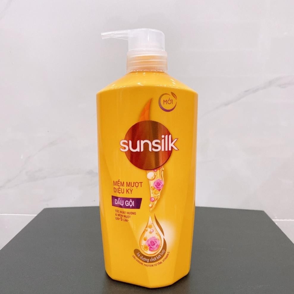 Dầu gội Sunsilk Mềm mượt diệu kỳ chai 650g ( mầu vàng )