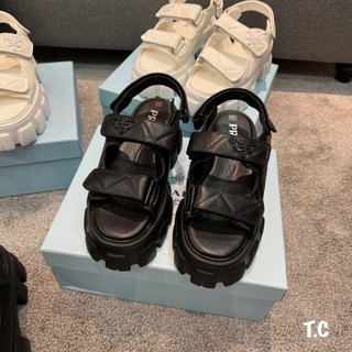 Sandal PRD quai dán chất da mềm đế độn cao Size 𝟑𝟓 - 𝟑𝟗