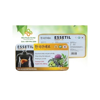 Viên Uống Giúp Mát Gan Giải Độc Essetil Complex giải độc gan, giúp bảo vệ gan, tăng cường chức năng gan