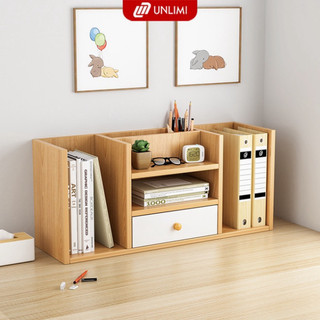 Kệ sách để bàn có hộc để đồ phong cách nordic thương hiệu unlimi - gp258