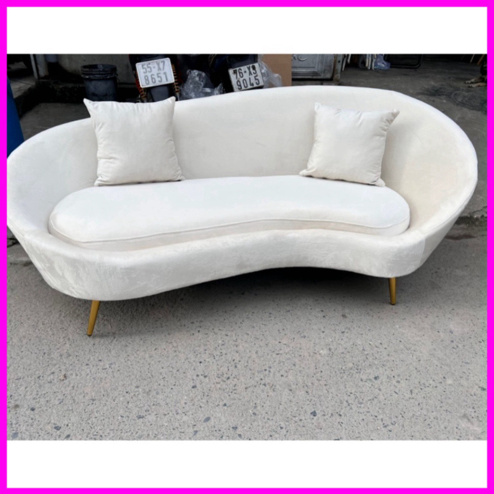 Ghế sofa cong 1m70, sofa hạt đậu - ghế đặt phòng spa siêu sang (tặng 2 gối) - làm màu theo đòi hỏi - bh 12 tháng | BigBuy360 - bigbuy360.vn