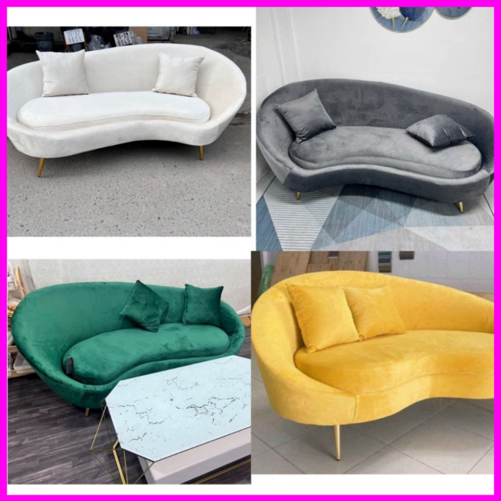 Ghế sofa cong 1m70, sofa hạt đậu - ghế đặt phòng spa siêu sang (tặng 2 gối) - làm màu theo đòi hỏi - bh 12 tháng | BigBuy360 - bigbuy360.vn
