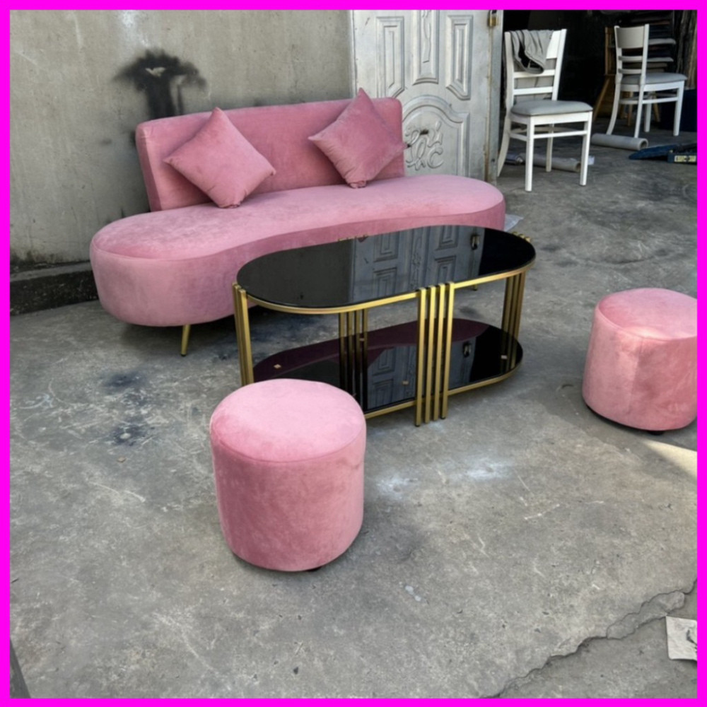 Sofa phòng tiếp khách dễ dàng - sofa dài 1m70 màu hồng phấn phong thái tối tân làm màu theo đòi hỏi - BH 12 tháng | BigBuy360 - bigbuy360.vn