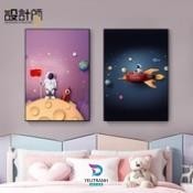 T27 Tranh Treo Tường Phòng Ngủ Cho Bé Hình Phi Hành Gia/ Búp Bê/ Tranh Động vật Ngộ Nghĩnh Decor Bàn Học