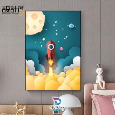 T27 Tranh Treo Tường Phòng Ngủ Cho Bé Hình Phi Hành Gia/ Búp Bê/ Tranh Động vật Ngộ Nghĩnh Decor Bàn Học
