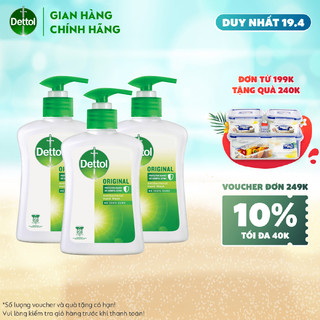 COMBO 3 CHAI NƯỚC RỬA TAY DETTOL KHÁNG KHUẨN – 250G/CHAI