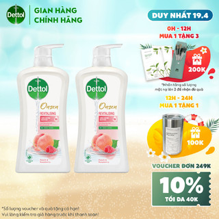 COMBO 2 SỮA TẮM DETTOL ONZEN DƯỠNG DA ĐÀO & PHÚC BỒN TỬ 950g