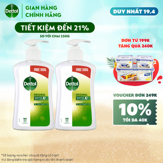 Combo 2 nước rửa tay diệt khuẩn Dettol - Chai 500g