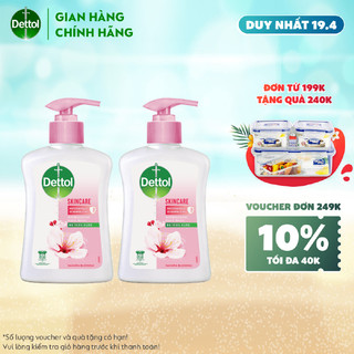  Combo 2 chai nước rửa tay Dettol kháng khuẩn dưỡng da- Chai 250g