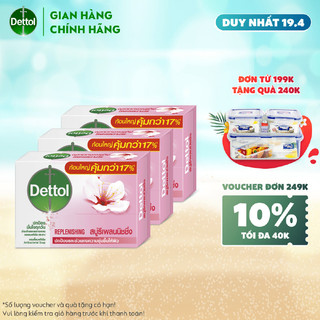 Combo 3 xà phòng Dettol kháng khuẩn chăm sóc da 100G x 3
